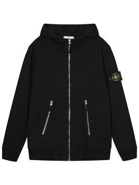 Stone Island Black Zip-Up Hoodie